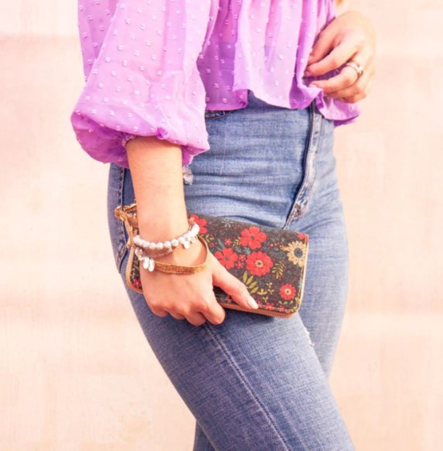 Wild Blossoms Pattern Cork Wallet - ZoocomingTree