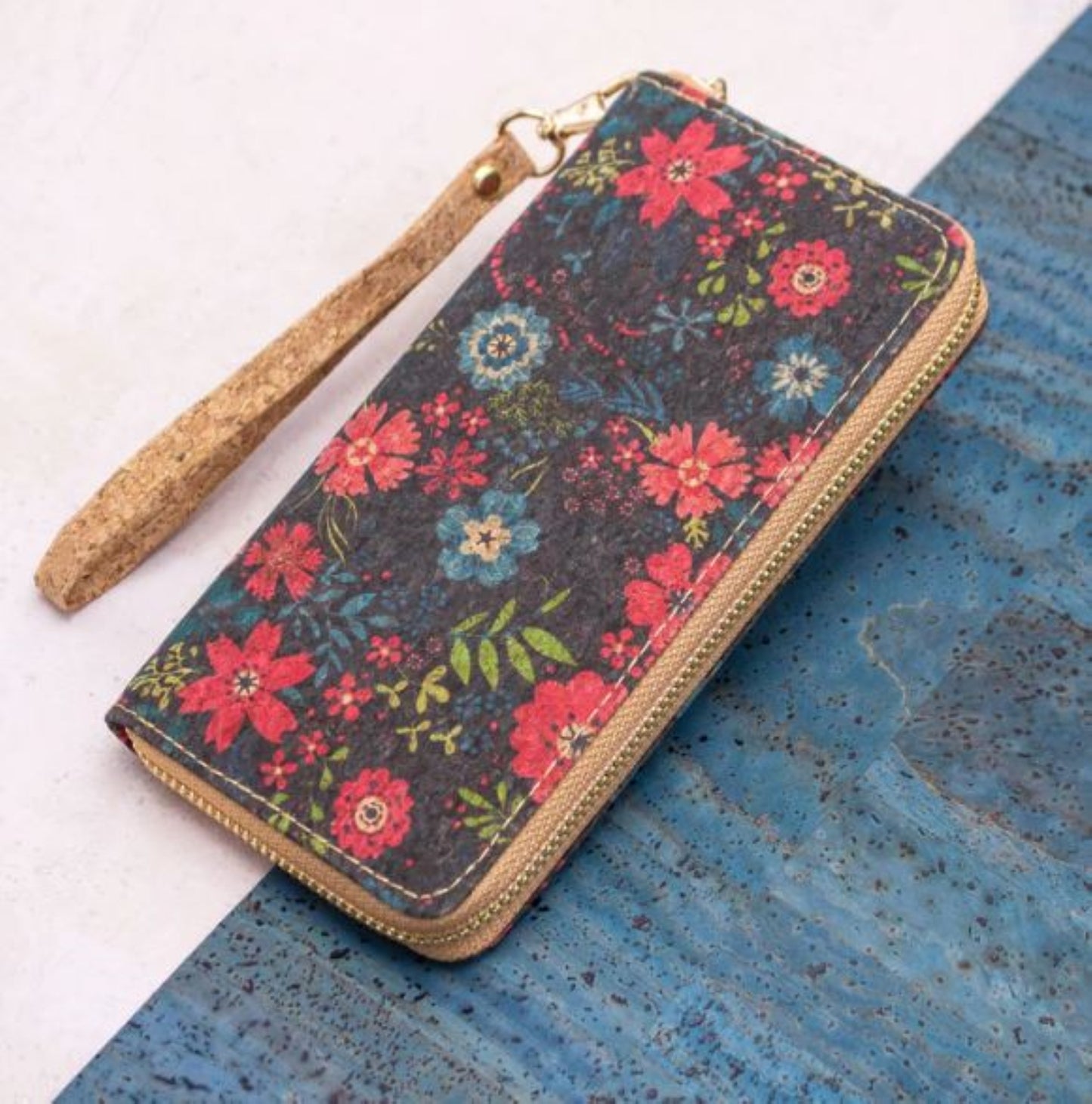 Wild Blossoms Pattern Cork Wallet - ZoocomingTree