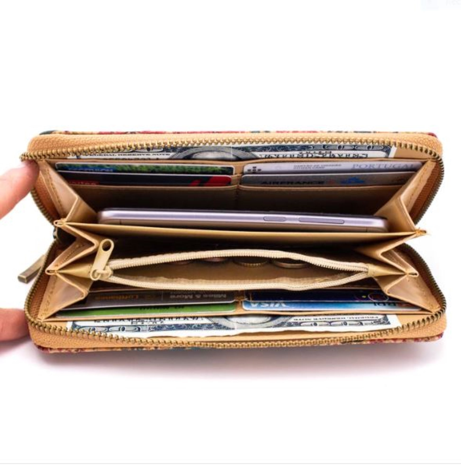 Wild Blossoms Pattern Cork Wallet - ZoocomingTree