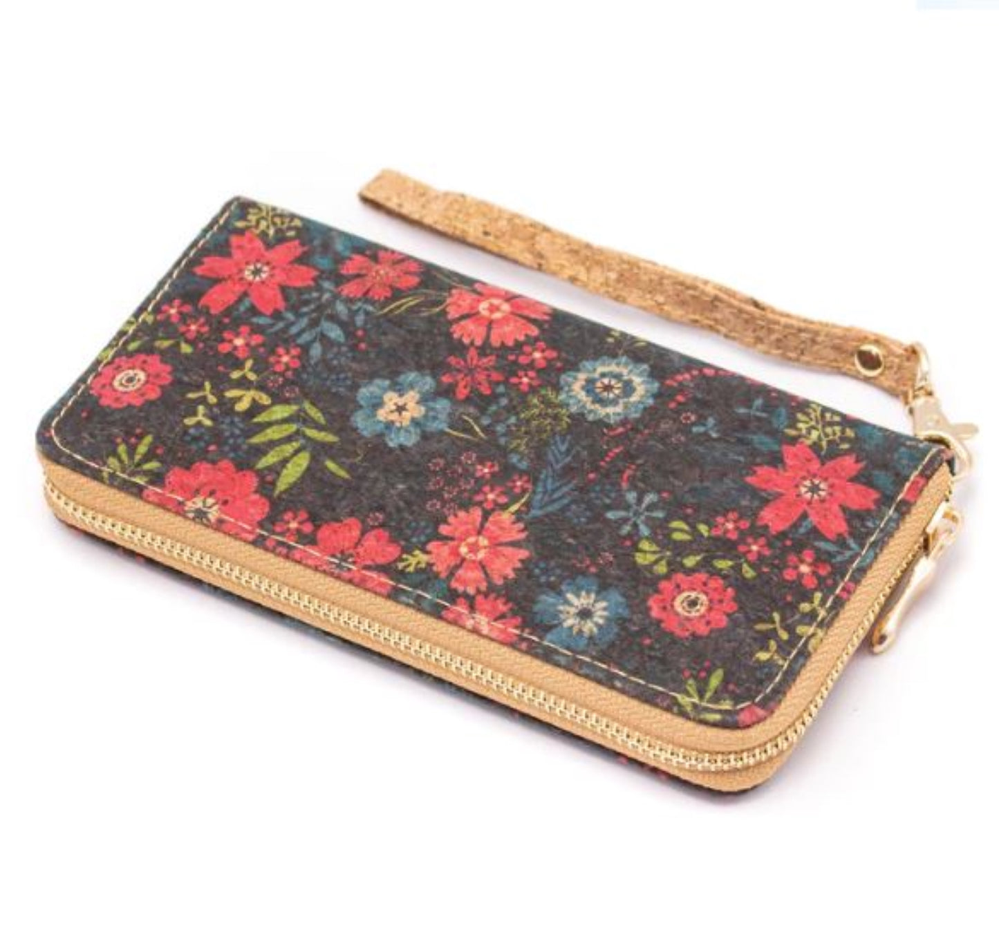 Wild Blossoms Pattern Cork Wallet - ZoocomingTree