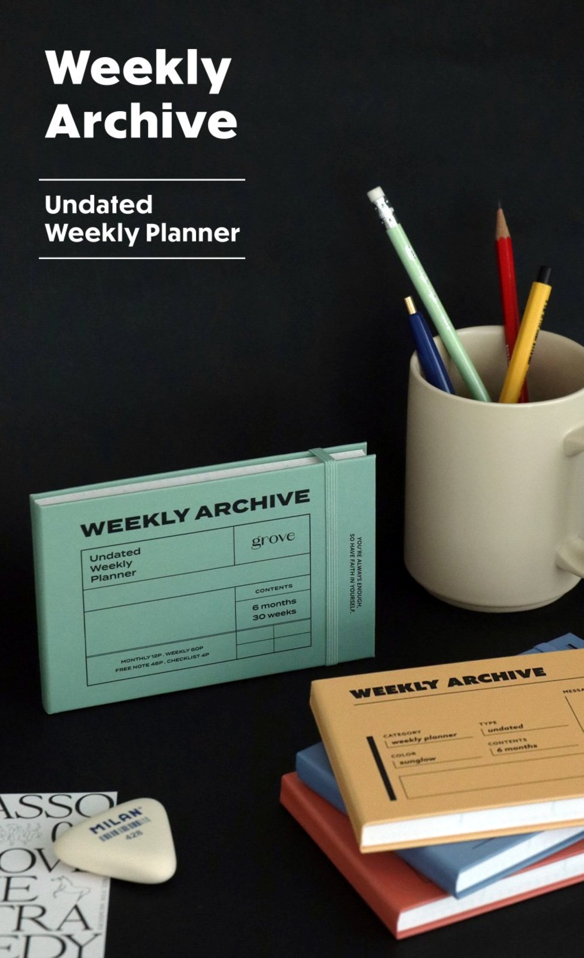 Hardcover 6 Months Undated Hardcover Weekly Planner - ZoocomingTree