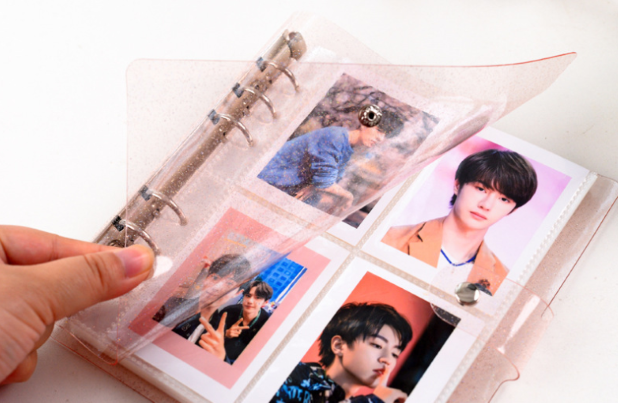 A5 3 Ring Glitter Photo Album 6x4 Kpop Photocard Collection Book 2 4 Grid  Polaroid Binder Refill Page 4 Pocket Sleeves Acid Free - AliExpress