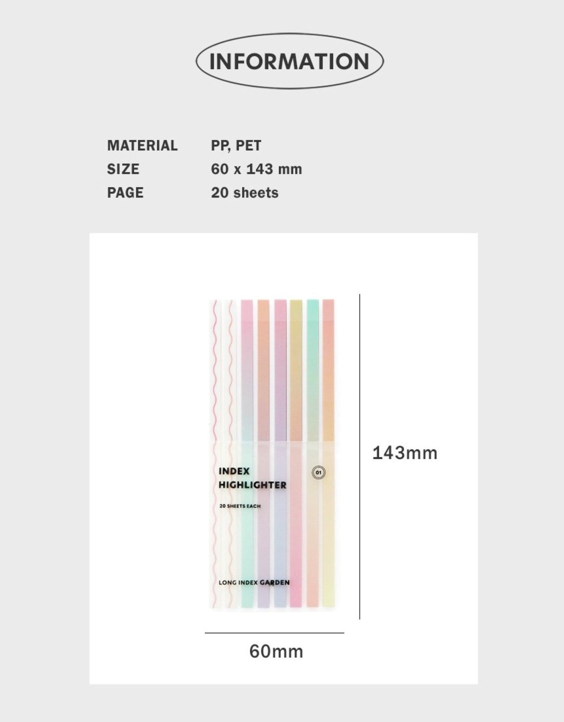 Index Long Highlighter Color Sticky Note - ZoocomingTree