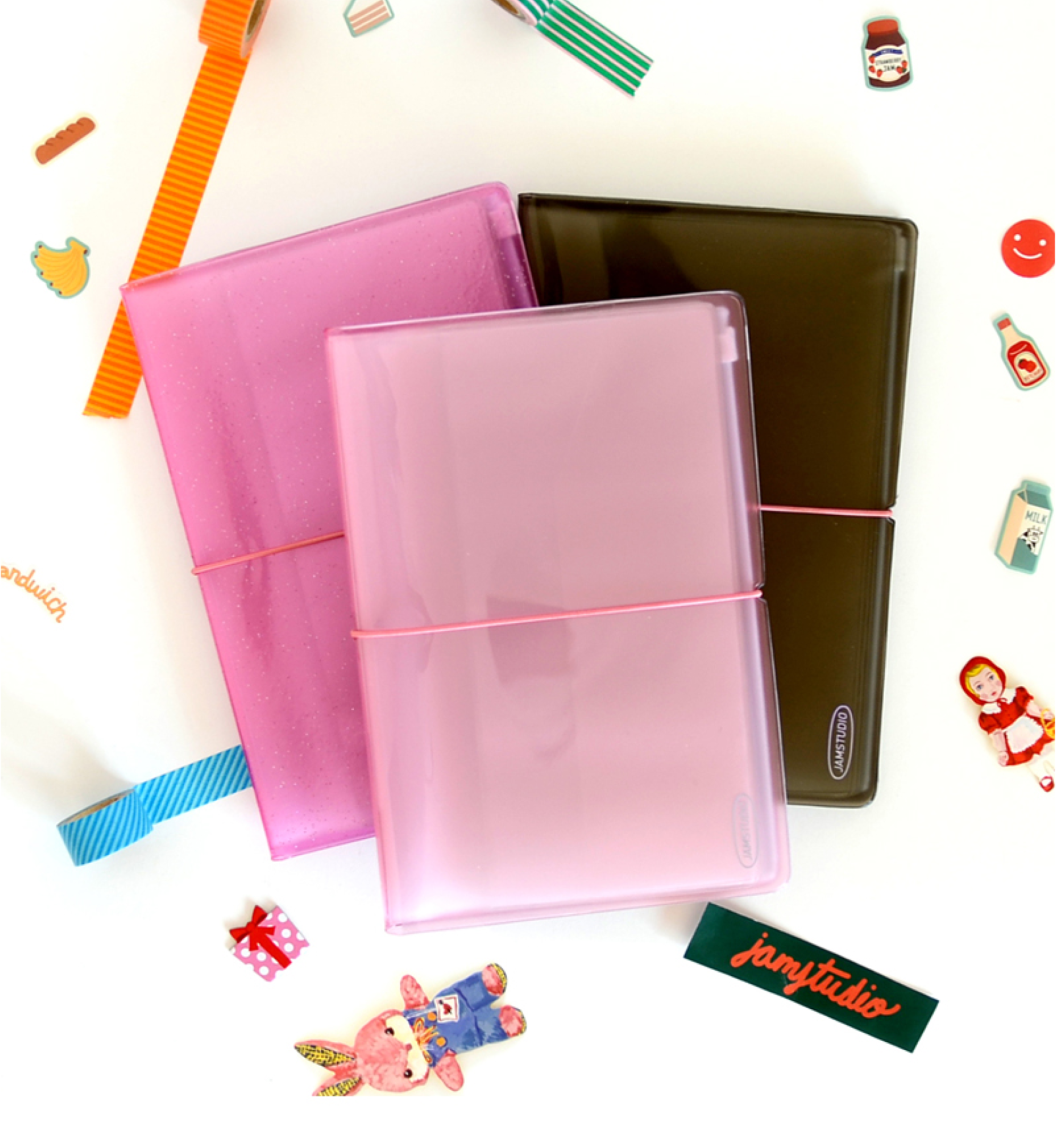Pink Glitter Storage Box with Paris Stickers