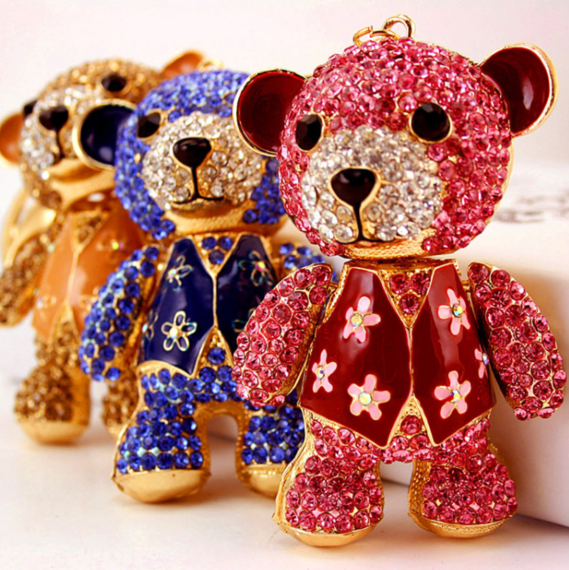 Cute teddy keychain deals