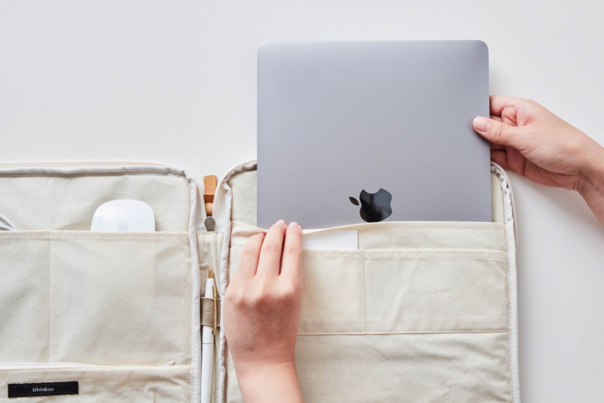 Natural Canvas Laptop 13" Sleeve - ZoocomingTree